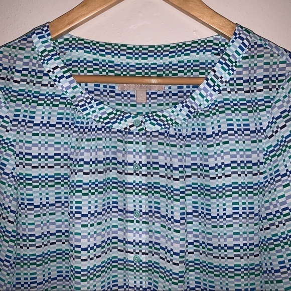 Banana Republic Blue and Green Blouse - Picture 2 of 9